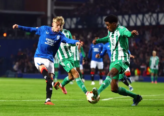 Ross McCausland scores against Aris Limassol