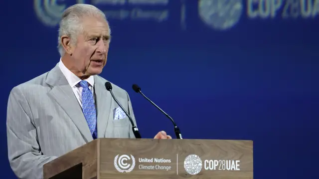 King Charles III speaks at Cop28 in Dubai