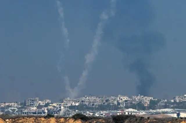 Rockets are launched from the Gaza Strip into Israel