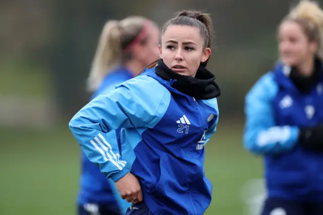 Hannah Cain in Leicester training.