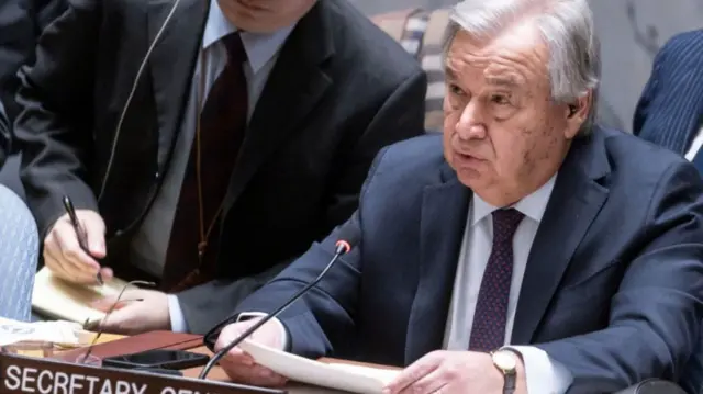 António Guterres speaks at the UN