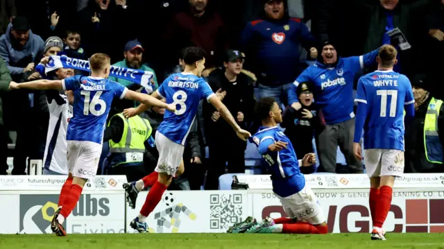 Portsmouth celebrate a goal