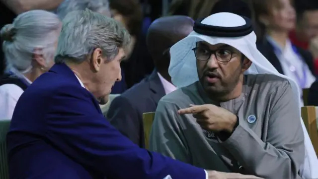 US climate envoy John Kerry and COP28 president Sultan Al-Jaber were spotted earlier, clearly conferring about the answers to this very quiz