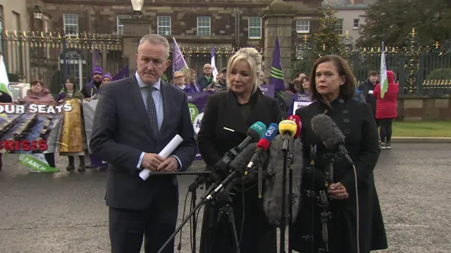 Conor Murphy, Michelle O'Neill, Mary Lou McDonald