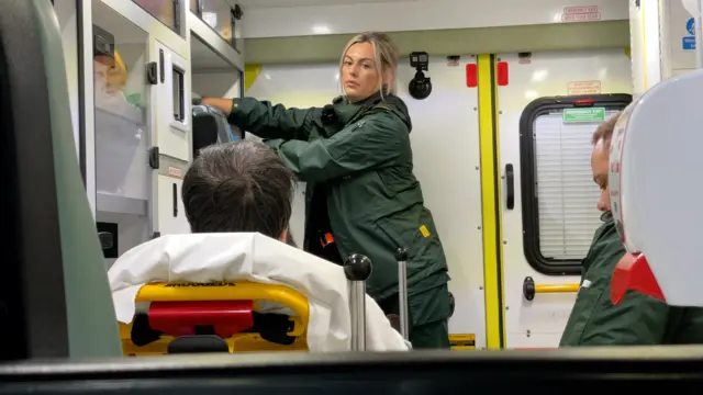 Patient in ambulance