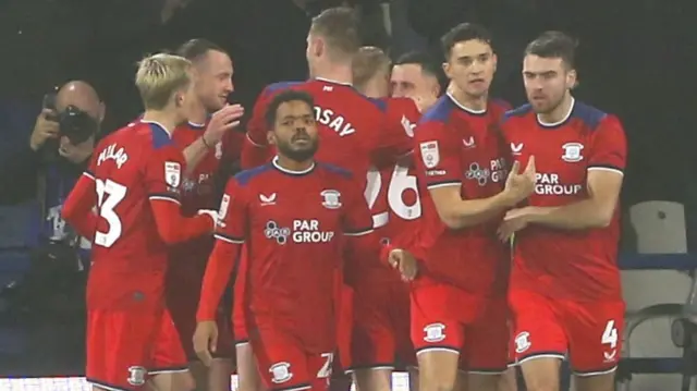 Preston celebrate scoring
