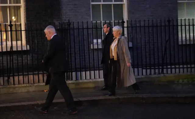 Conservative MPs Lee Anderson and Lia Nichi arrive in Downing Street, London, for a breakfast meeting with Prime Minister Rishi Sunak