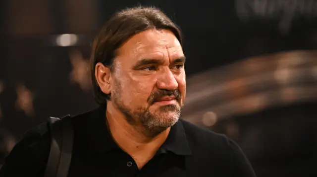 Leeds boss Daniel Farke arrives at game