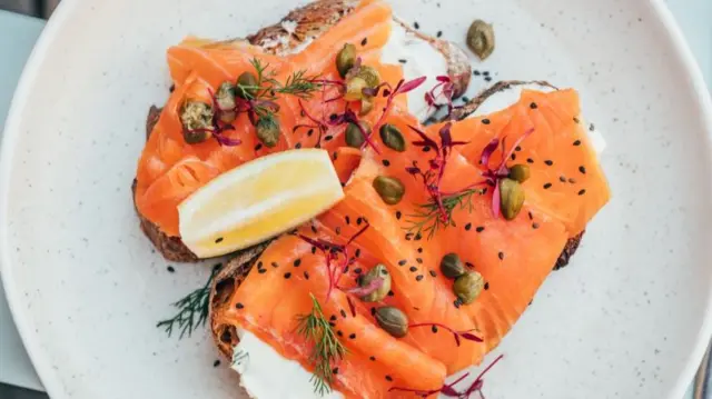 Smoked salmon dish