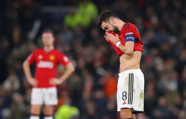 A dejected Bruno Fernandes
