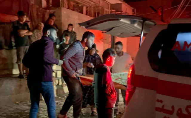 Injured Palestinians including children, are taken to a hospital after Israeli attacks in Rafah, Gaza on December 9, 2023.