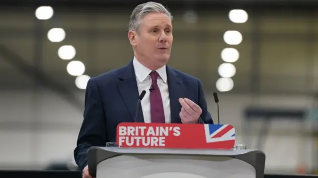 Sir Keir Starmer gives a speech marking the four-year anniversary of the 2019 election, at Silverstone Technology Park, near Milton Keynes