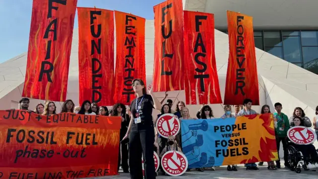 Climate activists protest outside COP28