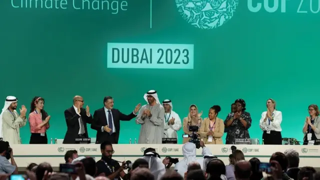 United Arab Emirates Minister of Industry and Advanced Technology and COP28 President Sultan Ahmed Al Jaber attends the plenary, after a draft of a negotiation deal was released, at the United Nations Climate Change Conference COP28 in Dubai, United Arab Emirates, December 13, 2023. R