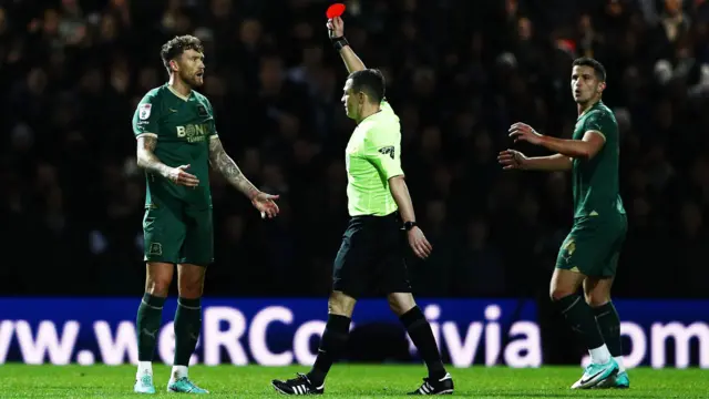 Dan Scarr shown red card