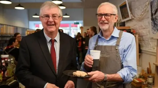 Mark Drakeford with Jeremy Corbyn