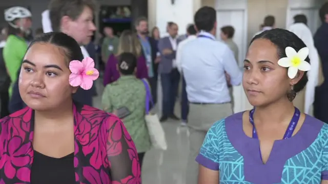 Brianna Fruean and Drue Slater on the BBC News channel