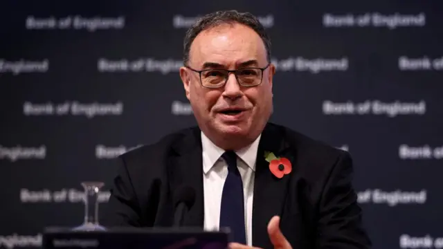 Andrew Bailey at a press conference