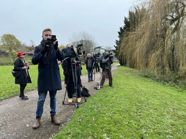 Media set up ready for press conference