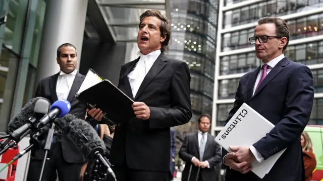 Barrister David Sherborne reads a statement on behalf of the Duke of Sussex