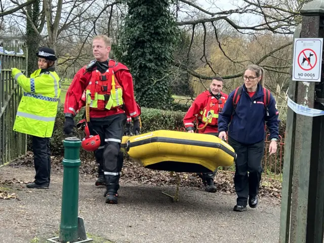 Inflatable boat taken into Wensum Park