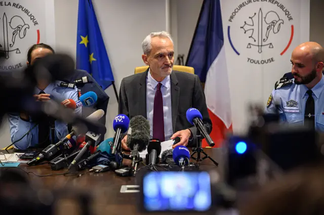 Public prosecutor Antoine Leroy holds a press conference about missing British teen Alex Batty, at the Palais de Justice in Toulouse