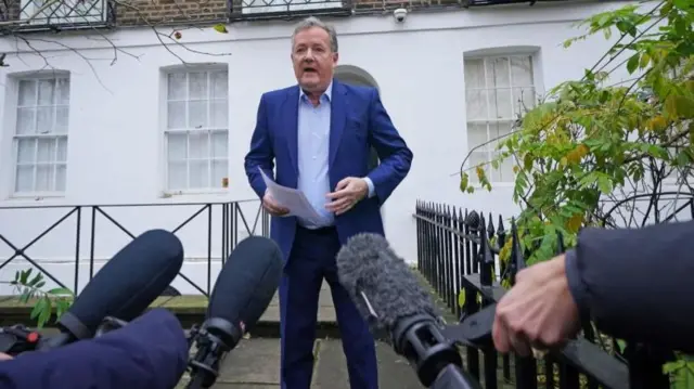 Former Mirror editor Piers Morgan spoke to the media at his home in west London