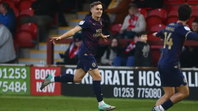 Peterborough celebrate scoring a goal in their win over Fleetwood