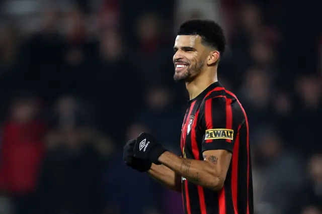 Dominic Solanke of AFC Bournemouth celebrates