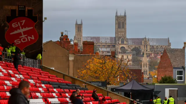 View of Lincoln Cathedral from the LNER Stadium