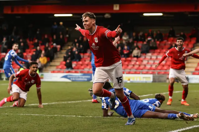 Crewe Alexandra celebrate scoring a goal