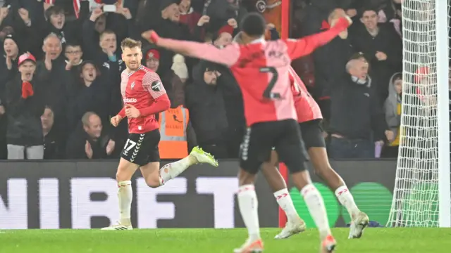 Stuart Armstrong celebrates scoring for Southampton