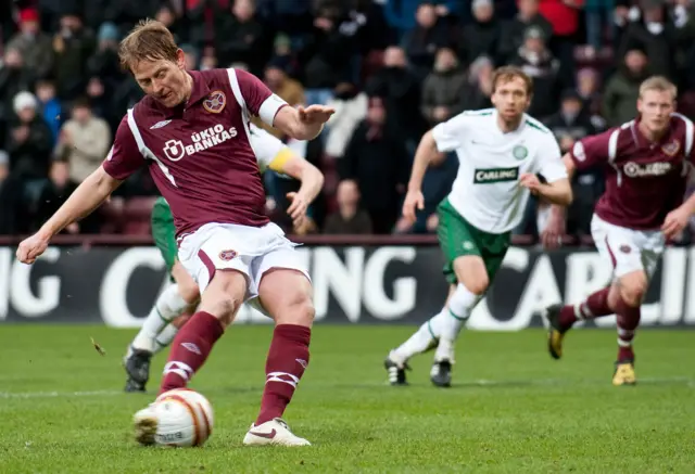 Michael Stewart scores from the penalty spot