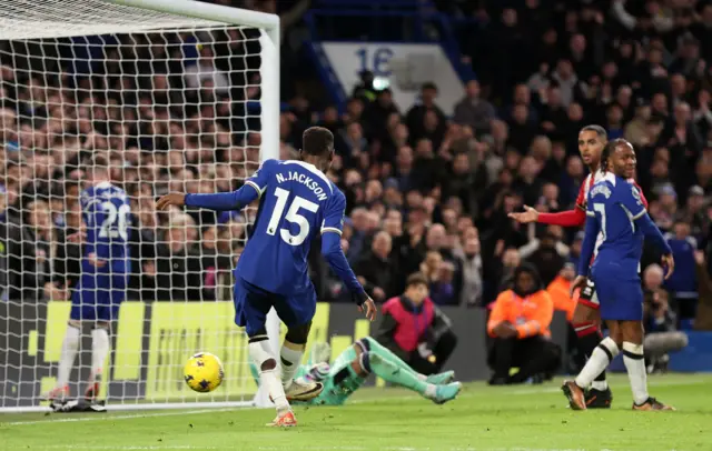 Chelsea's Nicolas Jackson scores their second goal