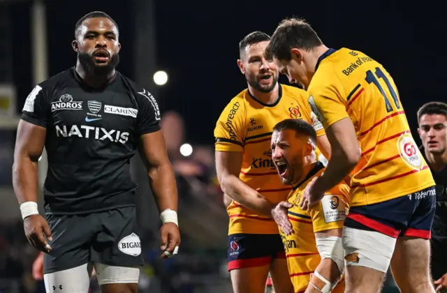 Stuart McCloskey celebrates try