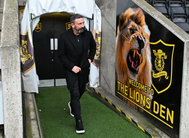 Kilmarnock boss Derek McInnes arrives at Livingston