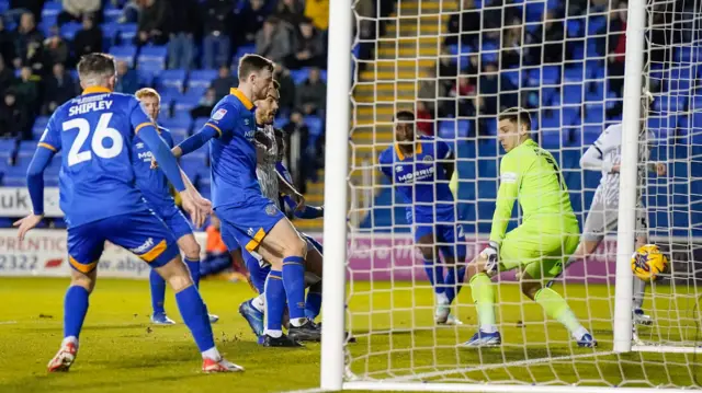 Portsmouth score a second goal at Shrewsbury