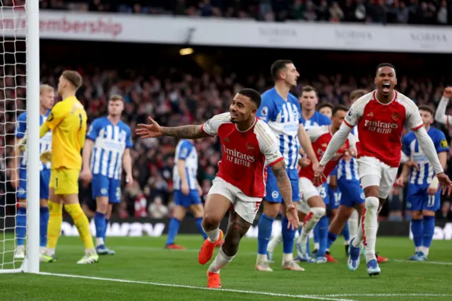 Gabriel Jesus of Arsenal celebrates