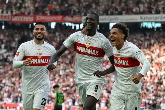 Serhou Guirassy celebrating a goal for Stuttgart