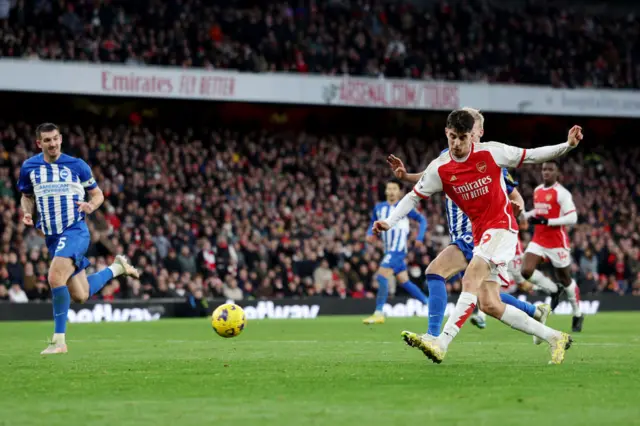 Kai Havertz of Arsenal scores