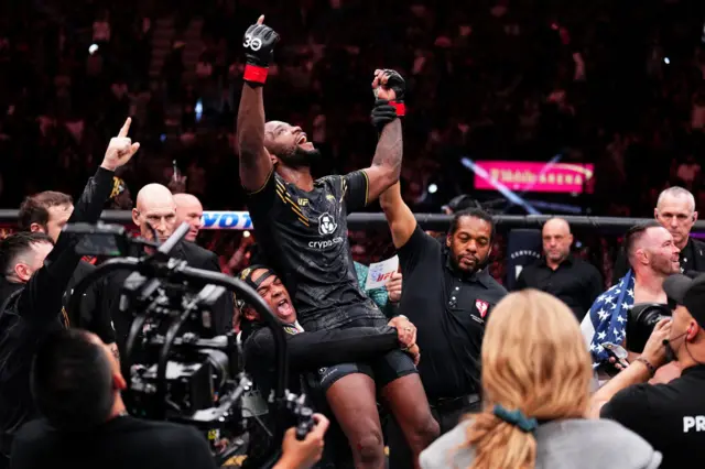 Leon Edwards celebrates