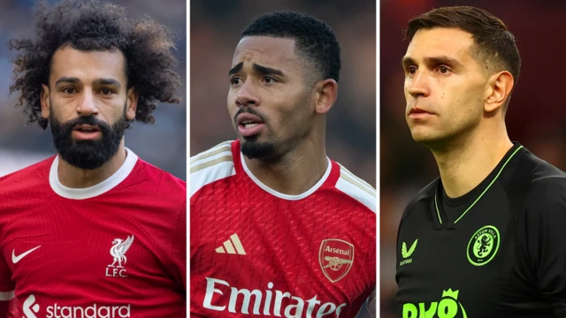 Mohammed Salah, Gabriel Jesus and Emiliano Martinez