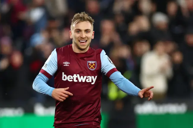 West Ham United's Jarrod Bowen celebrates