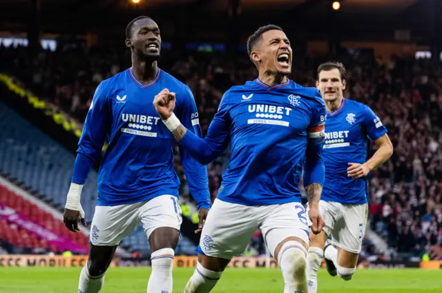 Rangers captain James Tavernier scored twice in the semi-final