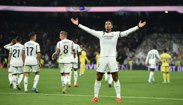 Jude Bellingham celebrating his goal against Villarreal