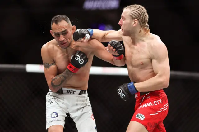 Paddy Pimblett strikes Tony Ferguson