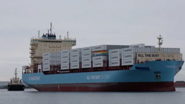 A shipping container in the sea