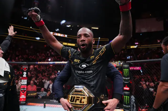 Leon Edwards with his world title