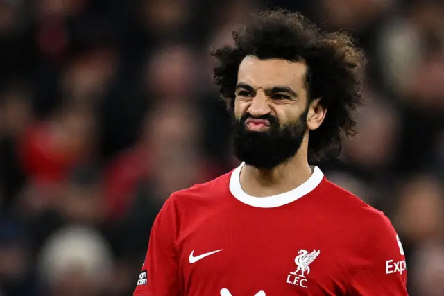 Mohamed Salah reacts