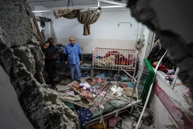 Israeli army hit the pediatric department of Nasser Hospital in Gaza's Khan Younis city on 17 December 2023